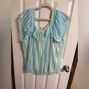 Lauren conrad womens blue stripe top sz XXL